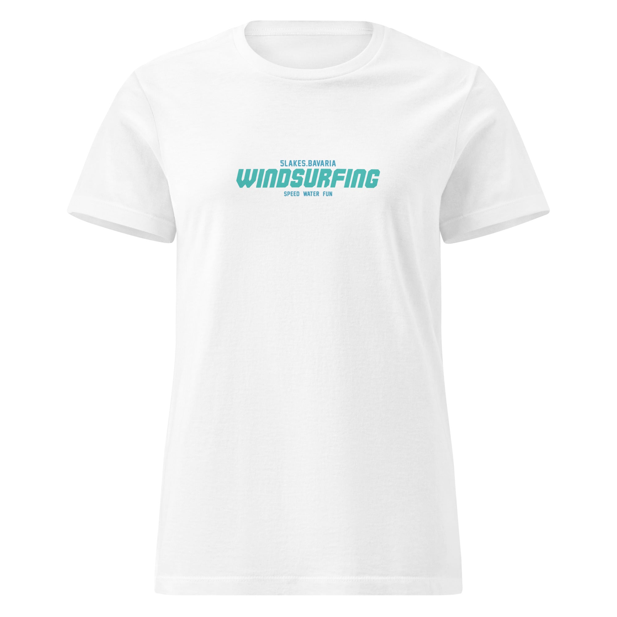 Windsurfen Fünfseenland Damen T-Shirt inspiriert vom Windsurfen am Ammersee, Windsurfen in Starnberg, Wörthsee, Pilsensee