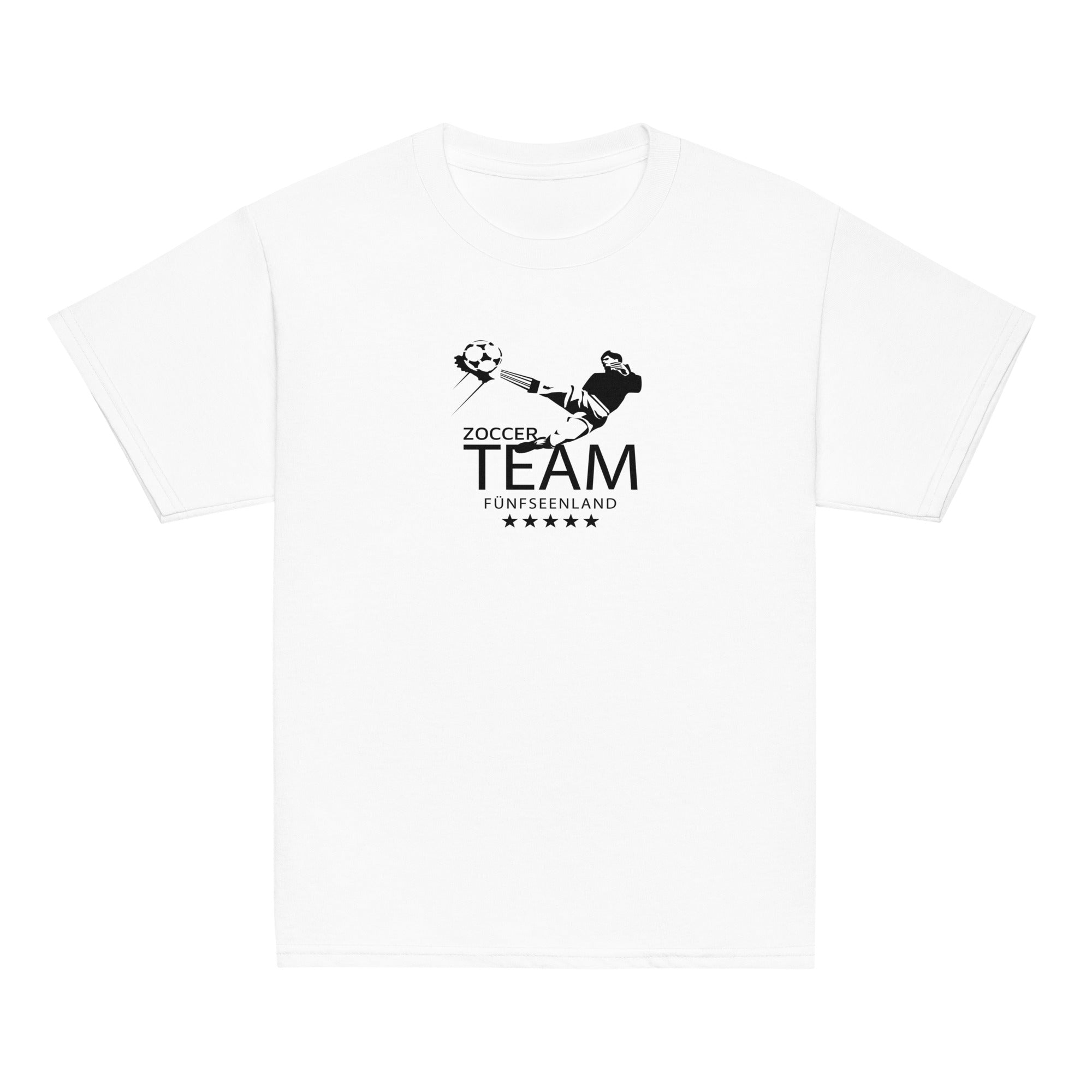 Fußball Teens T-Shirt Unisex, Weiß, inspiriert vom Fußball Verein und Training für Fußball Junioren & Fußball Jugend Spieler